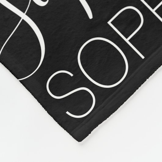 Schwarz-weißer Mädchenname Benutzerdefiniert Perso Fleecedecke (Ecke)