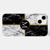 Schwarz-weißer Marble Benutzerdefinierter iPhone-L Case-Mate iPhone Hülle (Rückseite (Horizontal))