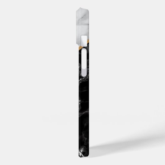 Schwarz-weißer Marmor für Monogramm-Letter Case-Mate iPhone Hülle (Rückseite / Links)