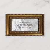 Schwarz-weißer Marmor | Gold Decorative Rahmen Visitenkarte (Rückseite)