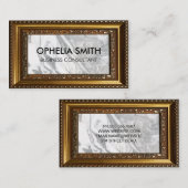 Schwarz-weißer Marmor | Gold Decorative Rahmen Visitenkarte (Vorne/Hinten)