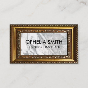 Schwarz-weißer Marmor   Gold Decorative Rahmen Visitenkarte
