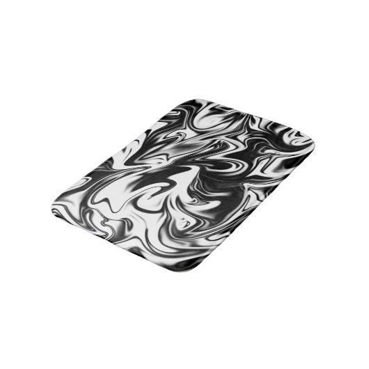 Schwarz-weißer Marmor, kleine Schaumstoffmatte Badematte (Schrägansicht)