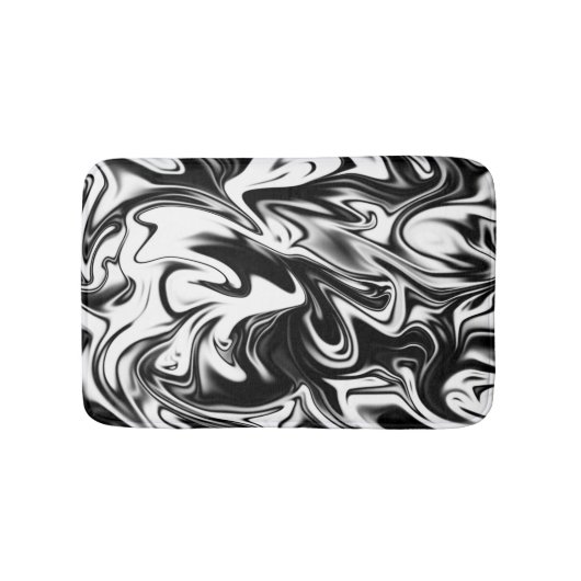 Schwarz-weißer Marmor, kleine Schaumstoffmatte Badematte (Vorderseite)