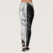 Schwarz-weißer Marmor Leggings Ihr Brief (Rückseite)