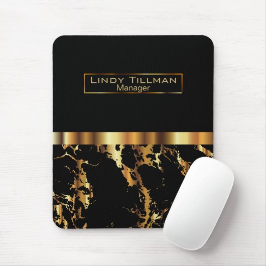Schwarz-Weißer Marmor Mousepad (Mit Mouse)