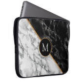 Schwarz-weißer Marmor Notebook-Sieb Ihr Brief - Ja Laptopschutzhülle (Vorne Rechts)