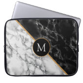 Schwarz-weißer Marmor Notebook-Sieb Ihr Brief - Ja Laptopschutzhülle (Vorderseite)