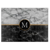 Schwarz-weißer Marmor Stone Your Letter Cutting Bo Schneidebrett (Vorderseite)