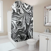 Schwarz-weißer Marmor Swirl Eleganter Stil Duschvorhang (Beispiel)