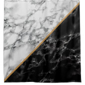 Schwarz-weißer Marmorduschvorhang - Modernes Desig Duschvorhang (Vorderseite)