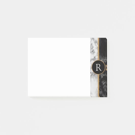 Schwarz-weißer Marmorpostit®-Notizen - kundenspezi Post-it Klebezettel (Vorderseite)