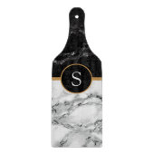 Schwarz-weißer Marmorschnitt für Ihr Briefgeschenk Schneidebrett (Vorderseite)