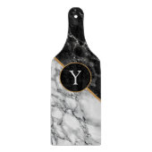 Schwarz-weißer Marmorschnitt Schneidebrett (Vorderseite)