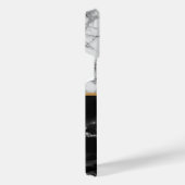 Schwarz-weißer Marmorstein für Monogramm iPhone Hülle (Rechte Seite)