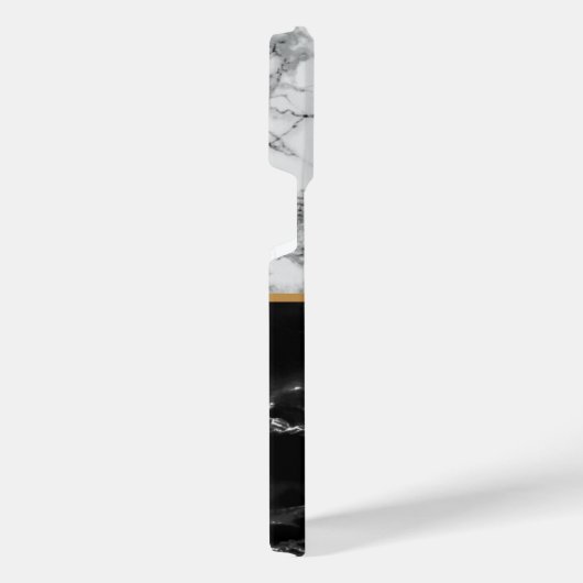 Schwarz-weißer Marmorstein für Monogramm iPhone Hülle (Rechte Seite)