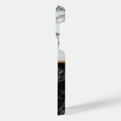 Schwarz-weißer Marmorstein für Monogramm iPhone Hülle (Linke Seite)