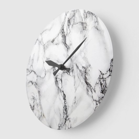 schwarz-weißer Marmorstein Große Wanduhr (Winkel)