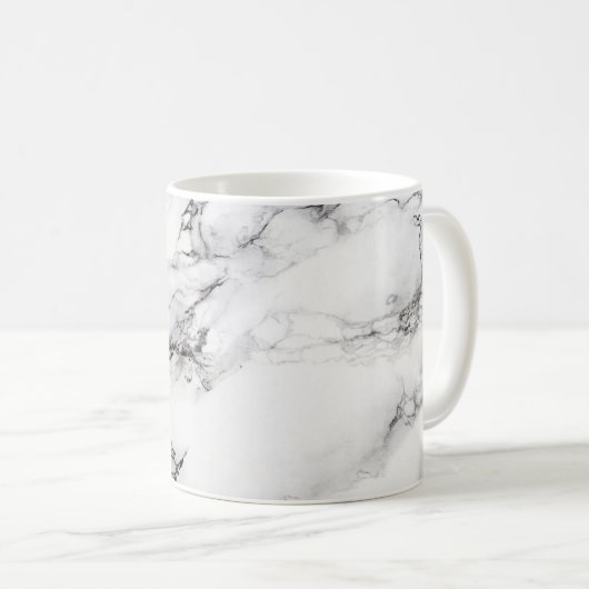 schwarz-weißer Marmorstein Kaffeetasse (VorderseiteRechts)