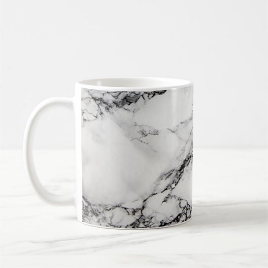 schwarz-weißer Marmorstein Kaffeetasse (Links)