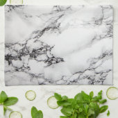 schwarz-weißer Marmorstein Küchentuch (Gefaltet)