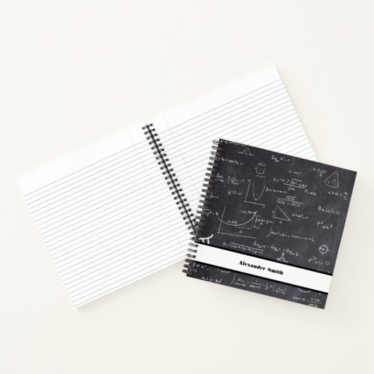 Schwarz-weißer Mathematiklehrer zurück in die Schu Notizblock (Innenseite)