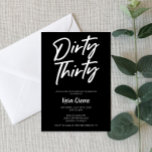 Schwarz-weißer Minimal Dirty 30. Geburtstag Einladung<br><div class="desc">Das ist eine Schwarz-Weiß-Einladung von Dirty 30 Geburtstag Party. Minimale Minimalistische Bauweise. B-Day Invite. Typ-Girl-Junge Mann schlicht</div>