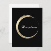 Schwarz-weißer Minimalismus Gold Elegante Empfang Einladung (Vorne/Hinten)