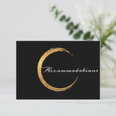 Schwarz-weißer Minimalismus Gold Lux Unterkunft Begleitkarte (Stehend Vorderseite)