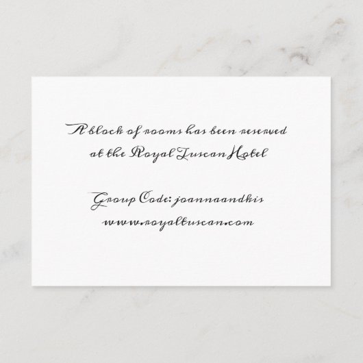 Schwarz-weißer Minimalismus Gold Lux Unterkunft Begleitkarte (Rückseite)