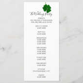 Schwarz-weißer Minimalismus Vier-Verbliebene Klee Programm (Rückseite)