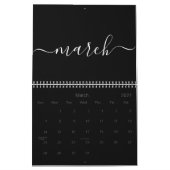 Schwarz-weißer Minimalist 2027 Kalender (Mär 2027)