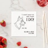 Schwarz-weißer Minimalistischer Funny Dog Einfache Serviette (Beispiel)