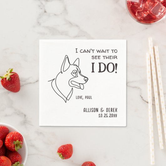 Schwarz-weißer Minimalistischer Funny Dog Einfache Serviette (Beispiel)