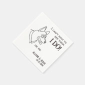 Schwarz-weißer Minimalistischer Funny Dog Einfache Serviette (Ecke)