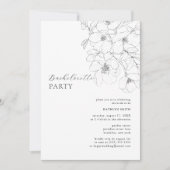 Schwarz-weißer Minimalistischer Junggeselinnen-Abs Einladung (Vorderseite)