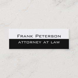 Schwarz-weißer minimalistischer moderner Anwalt Mini Visitenkarte