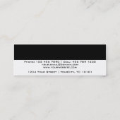 Schwarz-weißer minimalistischer moderner Anwalt Mini Visitenkarte (Rückseite)