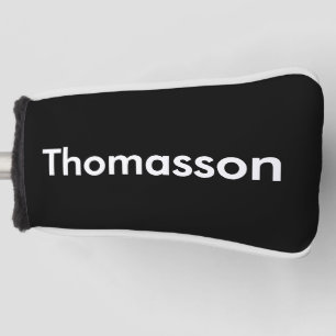 Schwarz-weißer Minimalistischer Personalisierter F Golf Headcover
