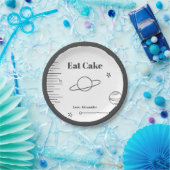 Schwarz-weißer Minimalistischer Tee Cake Space The Pappteller (Party)