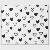 Schwarz-weißer Minimalistischer Valentinstag Geschenkpapier (Flach)