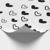 Schwarz-weißer Minimalistischer Valentinstag Geschenkpapier (Ecke)
