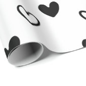 Schwarz-weißer Minimalistischer Valentinstag Geschenkpapier (Rolleneckpunkt)