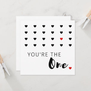 Schwarz-weißer Minimalistischer Valentinstag Karte