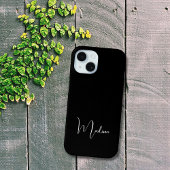 Schwarz-weißer mit Monogramm Name Minimalistisch Case-Mate iPhone Hülle