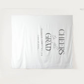 Schwarz-weißer moderner einfacher Grad Foto Hinter Wandteppich (Vorderseite (Horizontal))