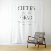 Schwarz-weißer moderner einfacher Grad Foto Hinter Wandteppich (Beispiel)