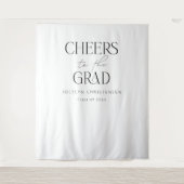 Schwarz-weißer moderner einfacher Grad Foto Hinter Wandteppich (Vorderseite)