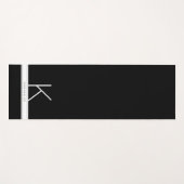 Schwarz-weißer, moderner einfacher Monogrammname Yogamatte (Vorderseite (Horizontal))