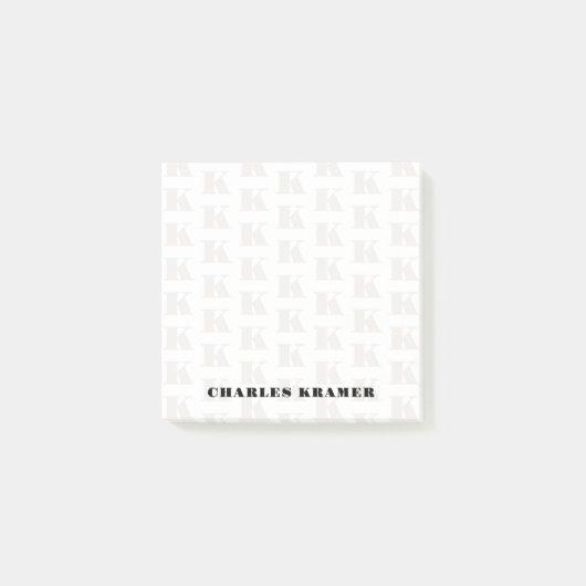 Schwarz-weißer, moderner, fettformatiger Anfangsbu Post-it Klebezettel (Vorderseite)